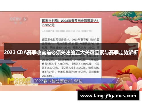 2023 CBA赛季收官前必须关注的五大关键因素与赛季走势解析